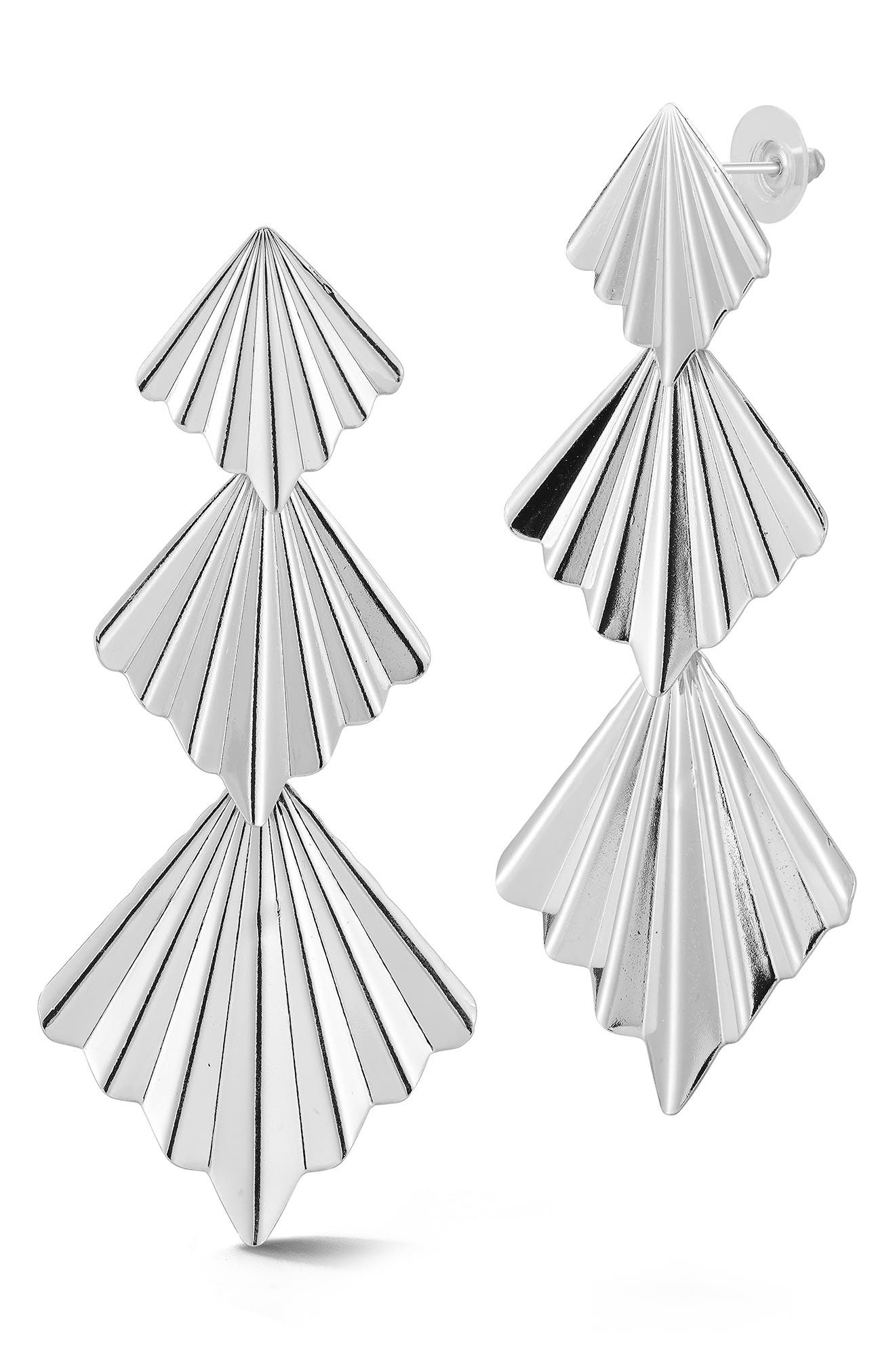 SPHERA MILANO Textured Fan Drop Earrings