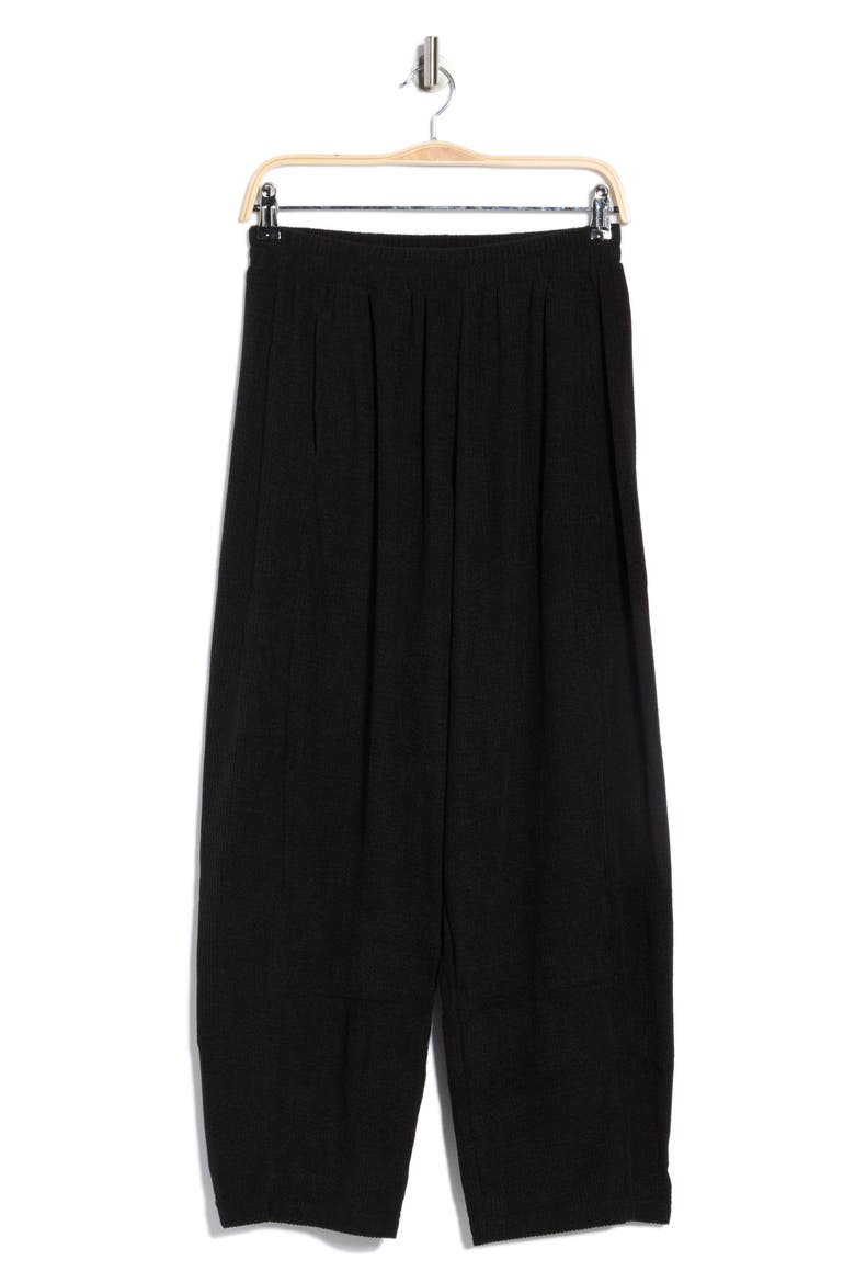 Barrel Leg Corduroy Pants, Alternate, color, BLACK