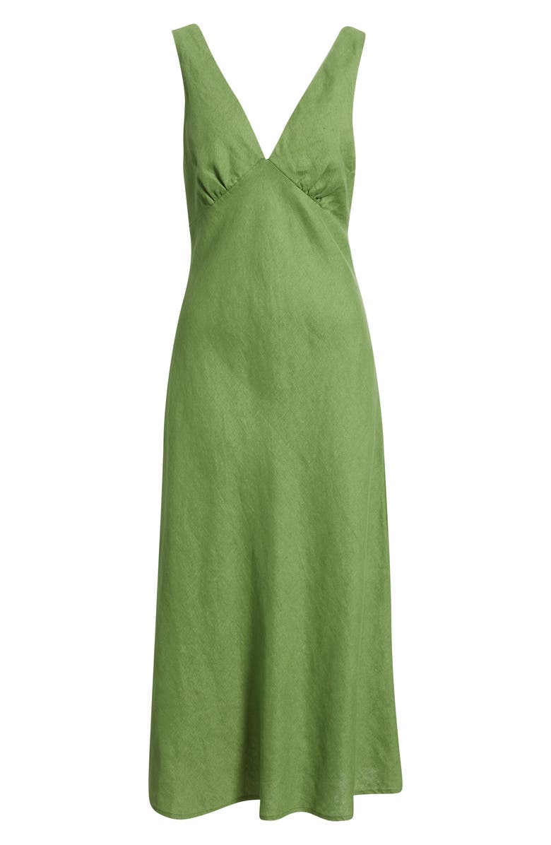 Rails Avianna Linen Midi Dress, Alternate, color, Dill