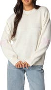 EDIKTED Rutie Bow Appliqué Crewneck Sweater