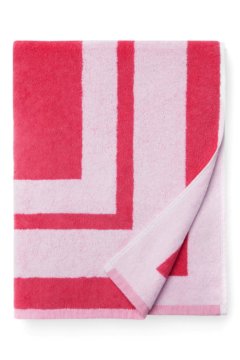 Mareta Cotton Terry Cloth Beach Towel, Main, color, PINK