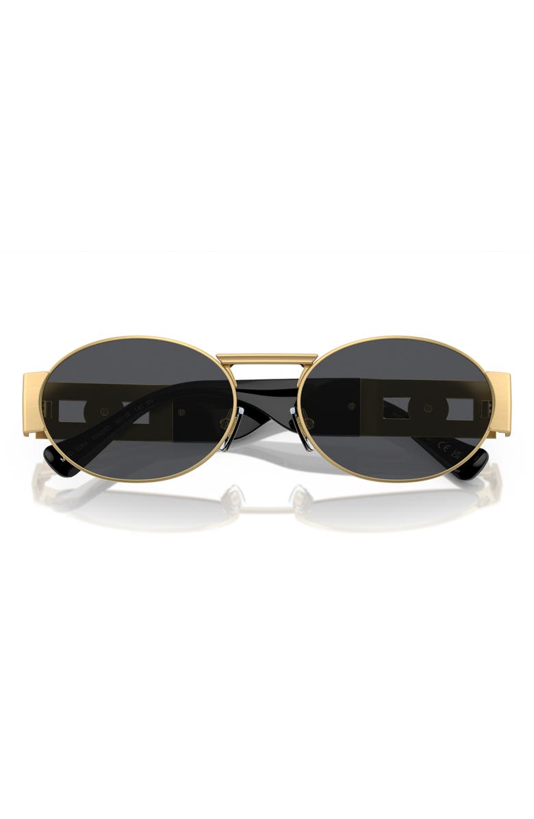Versace 56mm Oval Sunglasses, Alternate, color, Matte Gold / Dark Grey