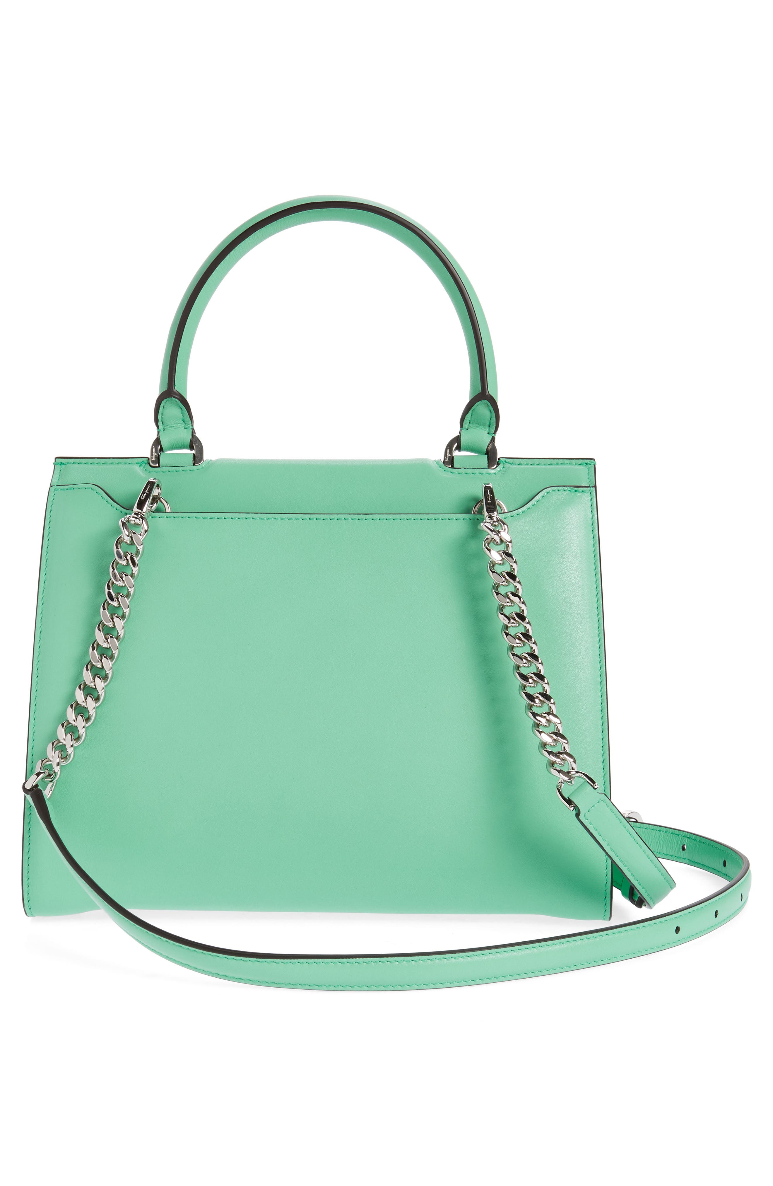FERRAGAMO Salvatore Ferragamo Trifolio Leather Top Handle Bag, Alternate, color, 