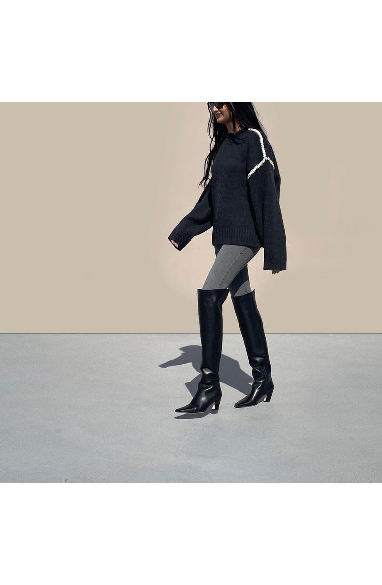 Neil J. Rodgers Meg Over The Knee Boot, Alternate, color, Black Nappa