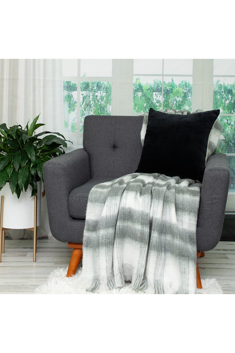 Apollo Transitional Black Throw Pillow, Alternate, color, BLACK