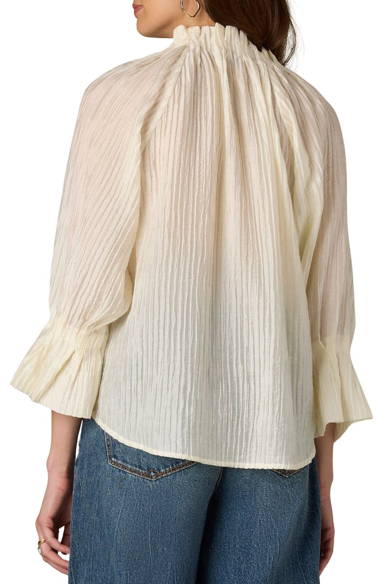 Wit & Wisdom Pleated Tie Neck Top, Alternate, color, Ivory