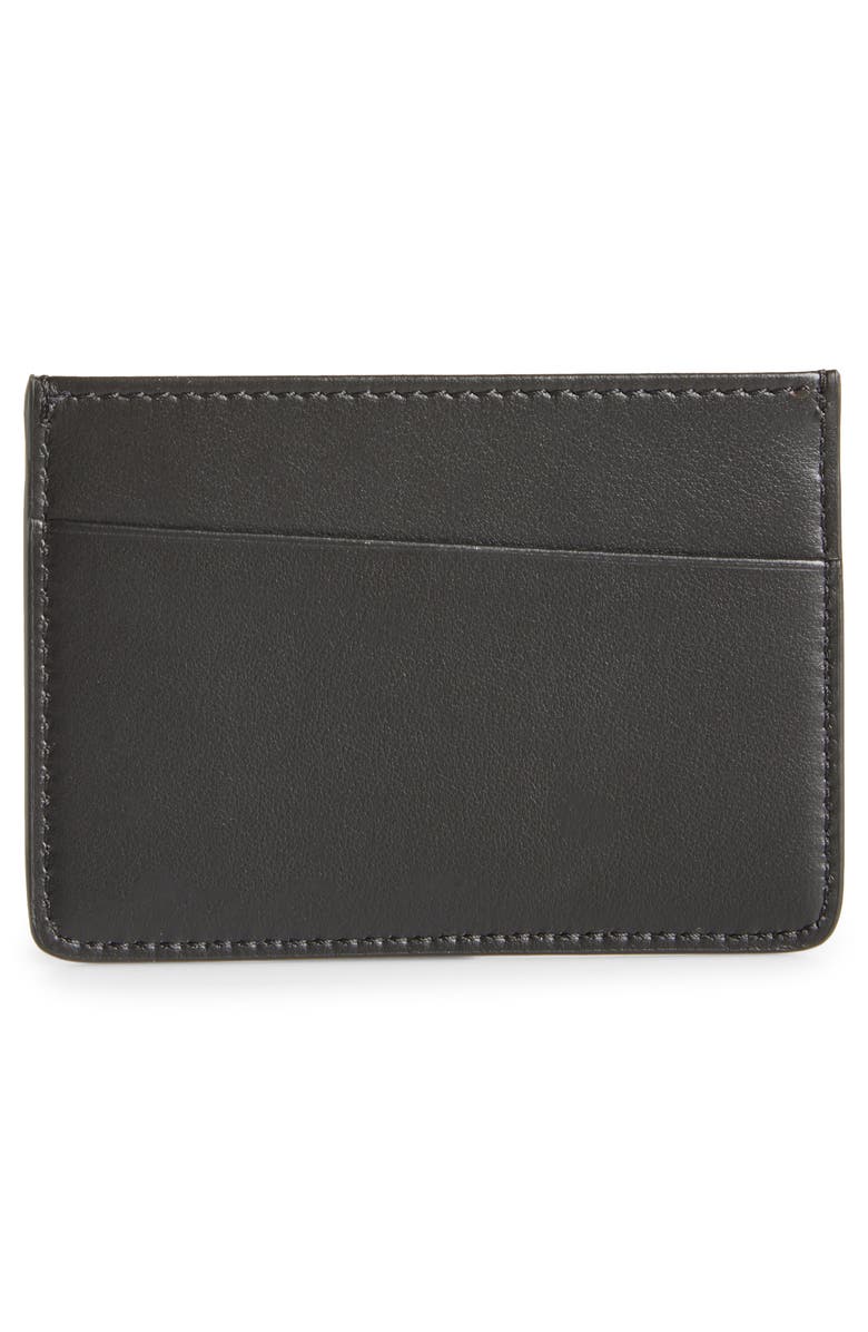 Maison Margiela Slim Leather Card Case, Alternate, color, Black/ Silver