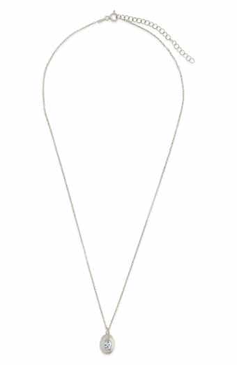 Sterling Forever Betsy Oval Cubic Zirconia Pendant Necklace