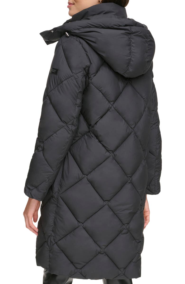 DKNY Diamond Quilted Hooded Puffer Jacket, Alternate, color, 