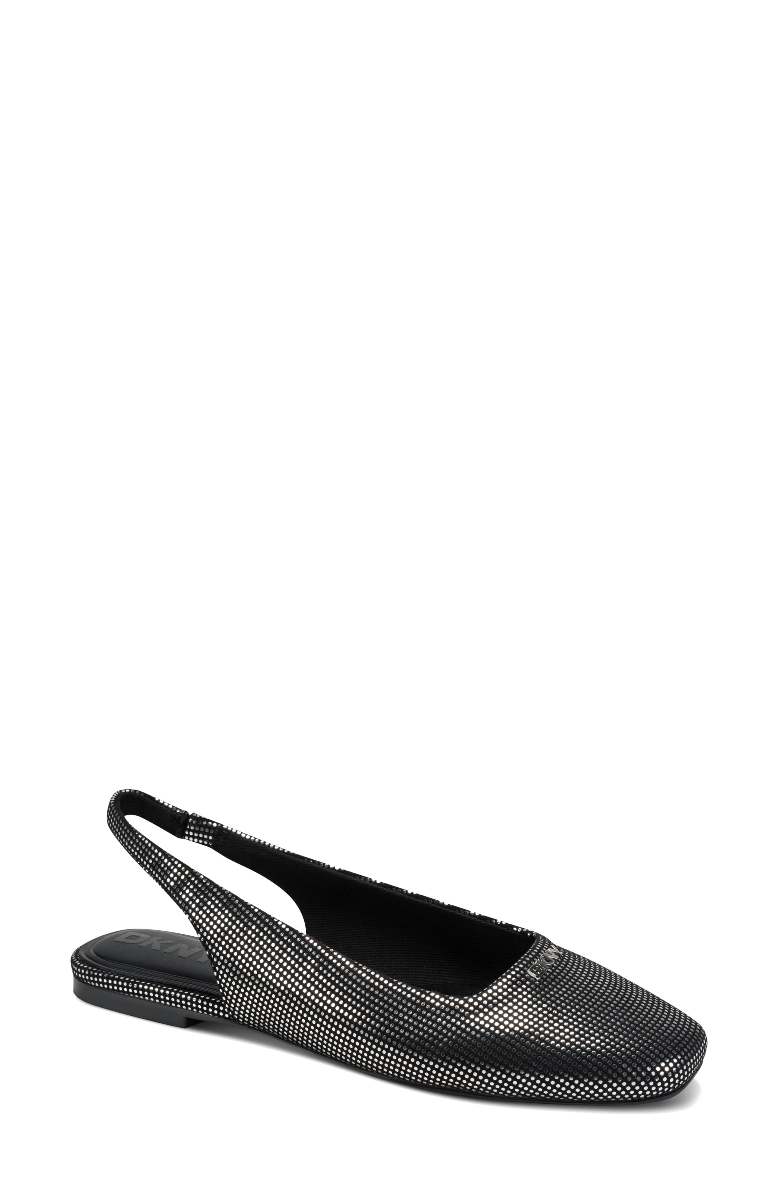 DKNY Darrow Slingback Flat, Main, color, Black/Black