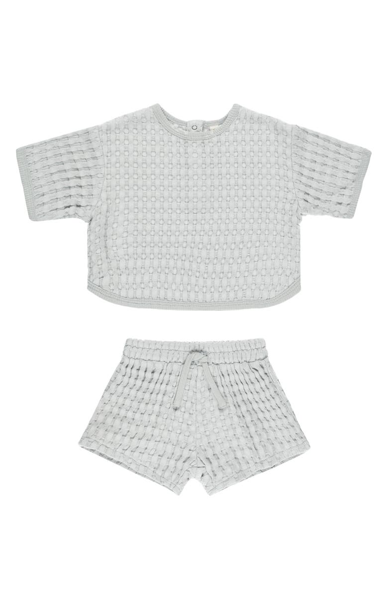 QUINCY MAE Jayden Cotton Blend Top & Shorts Set, Main, color, Sky