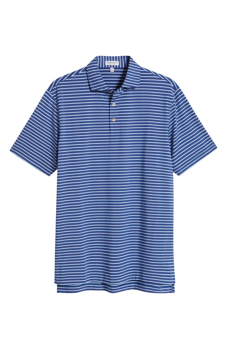 Peter Millar Dunnes Stripe Performance Jersey Polo, Alternate, color, Sport Navy