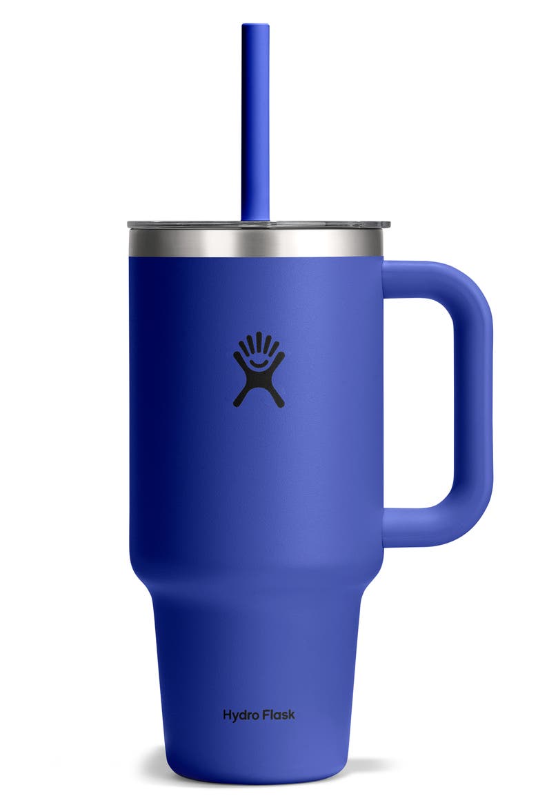 32-Ounce Clear Lid Travel Tumbler, Main, color, CAPRI BLUE