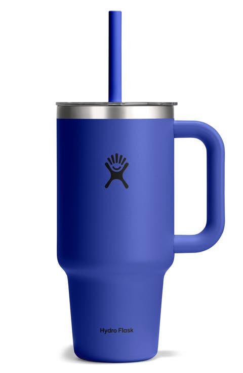 32-Ounce Clear Lid Travel Tumbler