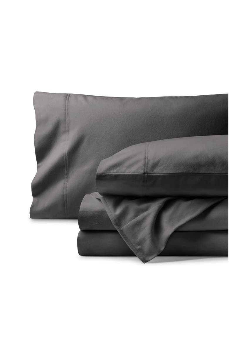 Bare Home 100% Organic Cotton Flannel Sheet Set - Full XL, Main, color, Grey
