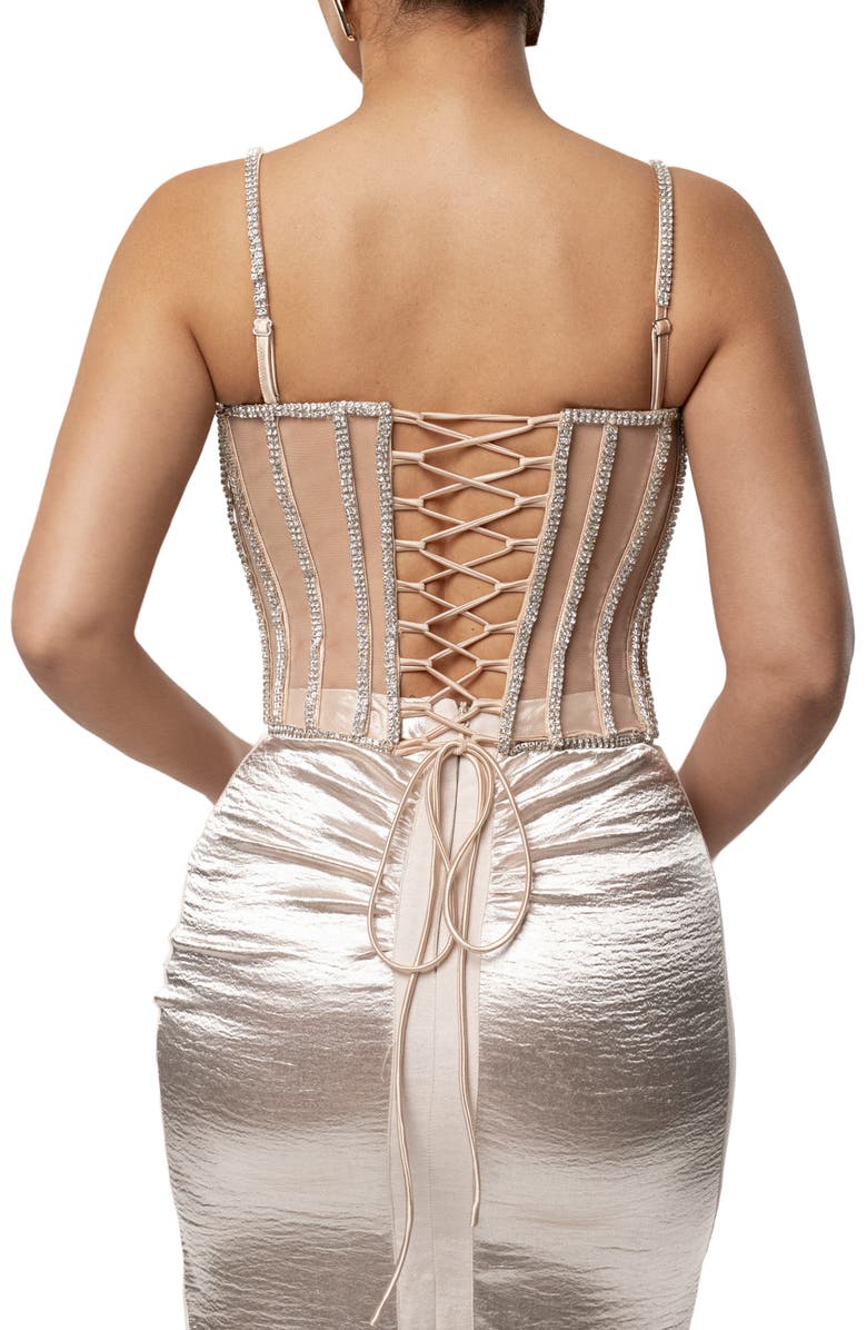 JLUXLABEL Nora Satin Maxi Skirt, Alternate, color, Ivory