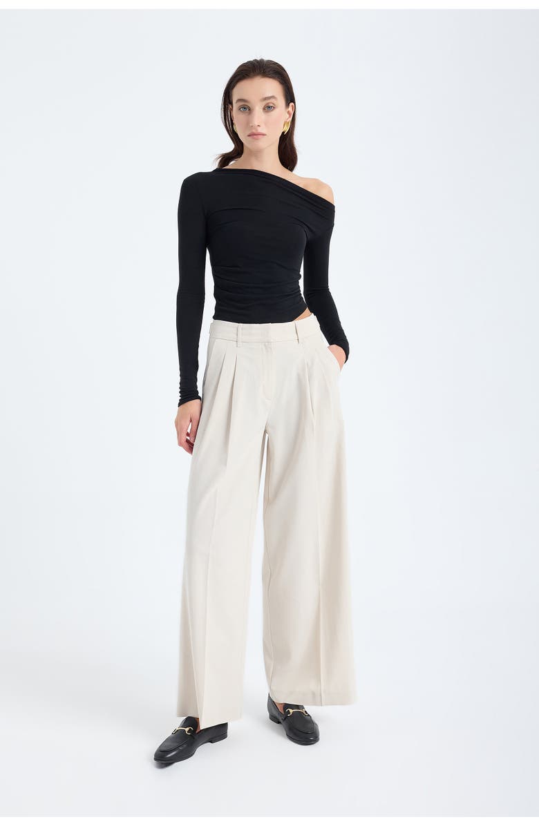 Monlicia Liora Double Pleated Palazzo Trousers, Alternate, color, Stone