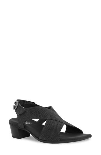 Munro Womens Criss-cross Faux Leather Slingback Heels In Black