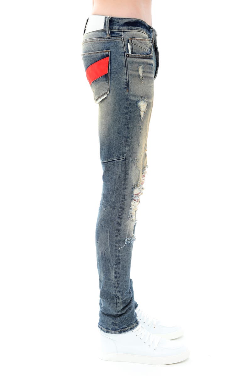 HVMAN Strat Ripped Super Skinny Jeans, Alternate, color, Aspen