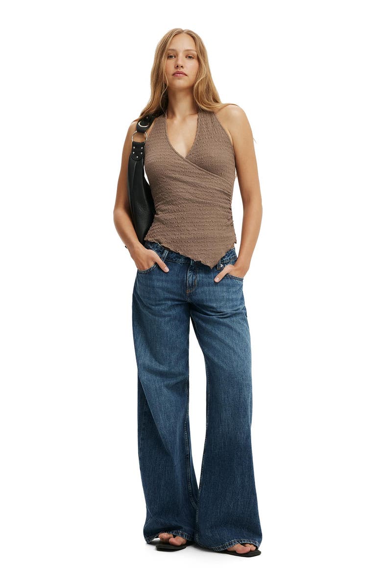 Cotton On Women's Marnie Textured Halter, Alternate, color, Washed Mocha