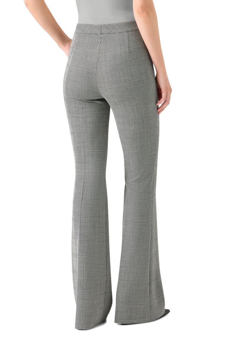 Farida Check Stretch Virgin Wool Flare Leg Pants, Alternate, color, BLACK-WHITE
