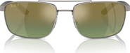 Ray-Ban 60mm Polarized Rectangular Sunglasses