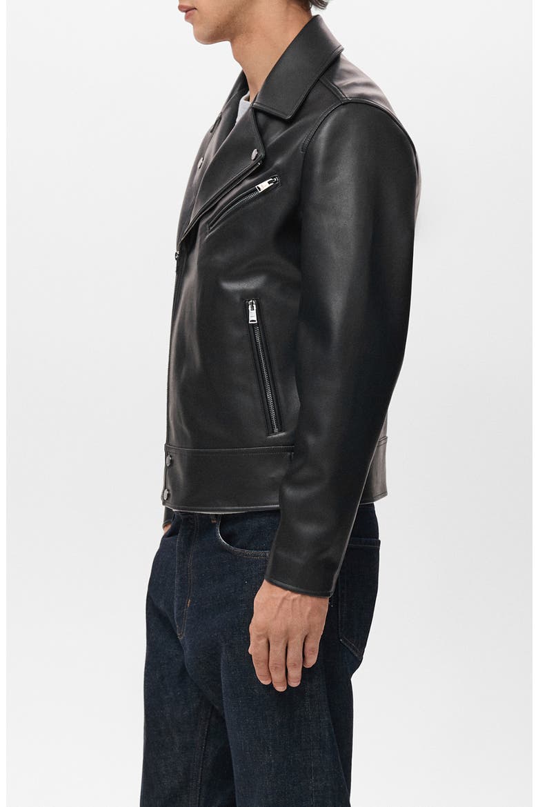 Faux Leather Moto Jacket, Alternate, color, BLACK