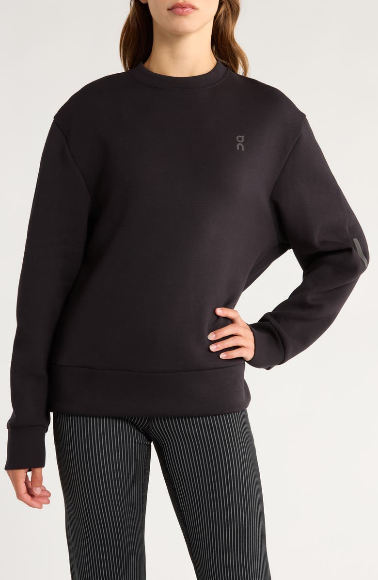 On Focus Tech Crewneck Sweatshirt, Main, color, Black