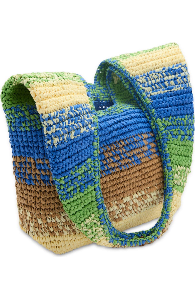 MANGO Gradient Stripe Raffia Shopper, Alternate, color,