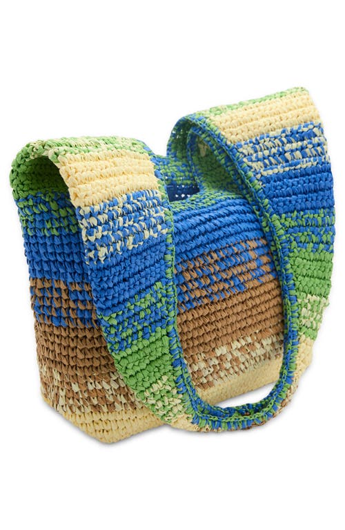Mango Gradient Stripe Raffia Shopper