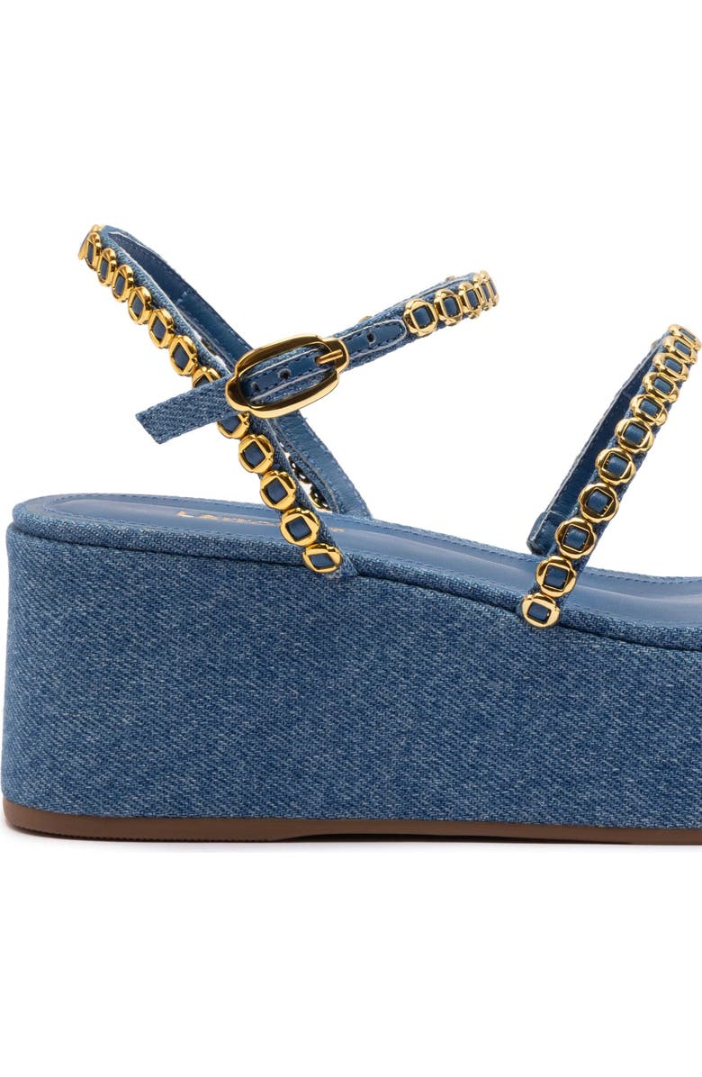Larroudé Gio Milanina Flatform Sandal, Alternate, color, Blue