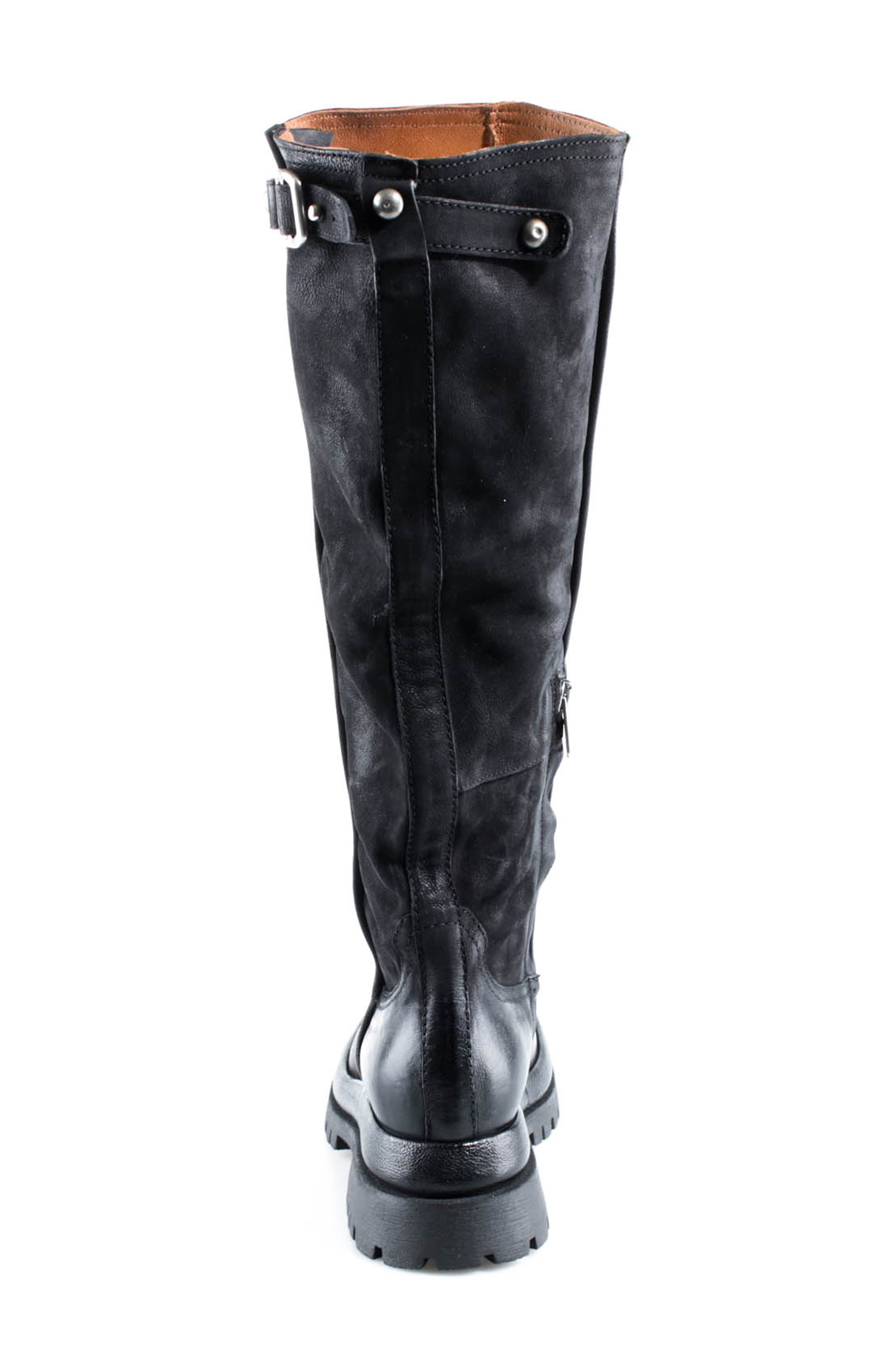 Dirck Leather Knee High Boot, Alternate, color, BLACK
