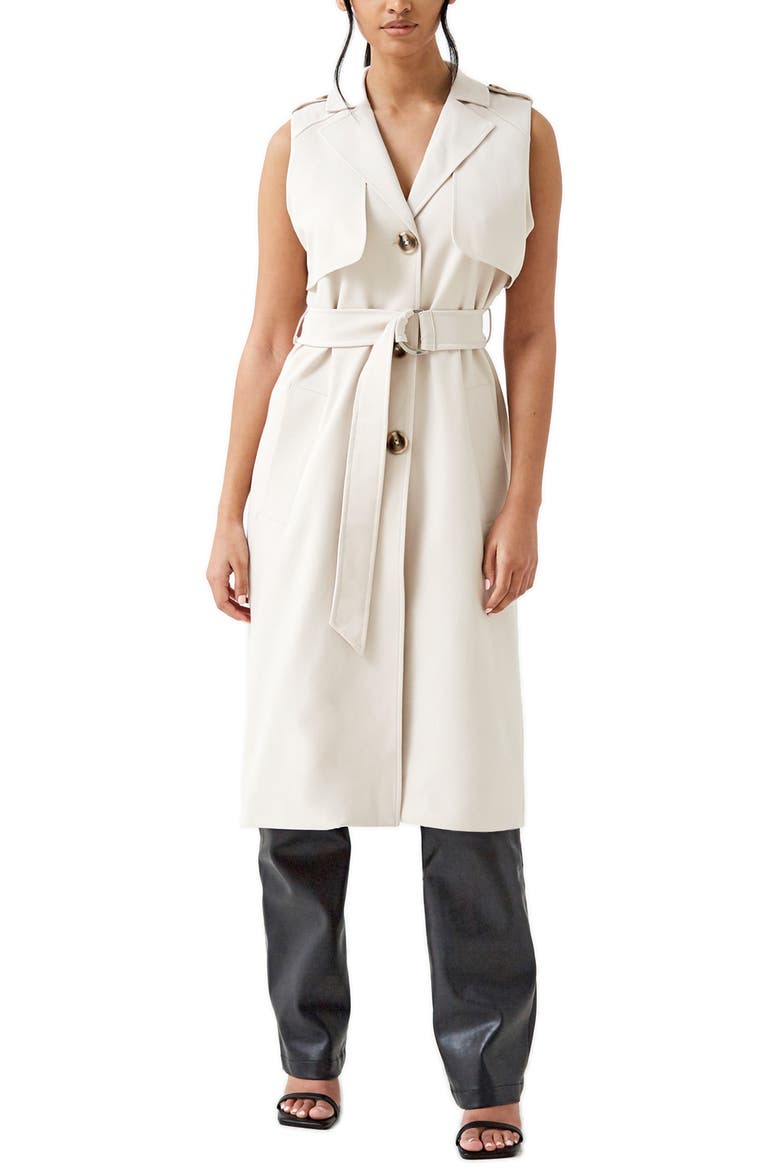 Arden Sleeveless Trench Coat, Main, color, NUDE