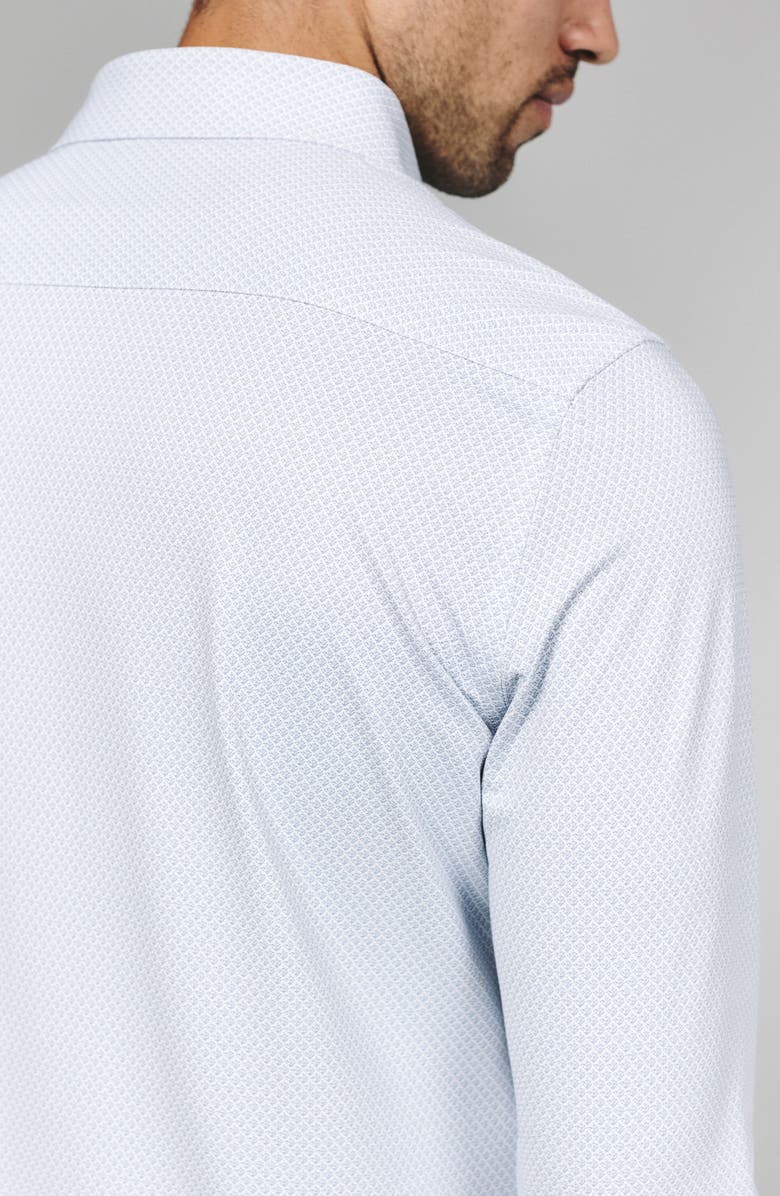 7 Diamonds Layth Geo Print Wrinkle Resistant Performance Button-Up Shirt, Alternate, color, Light Grey