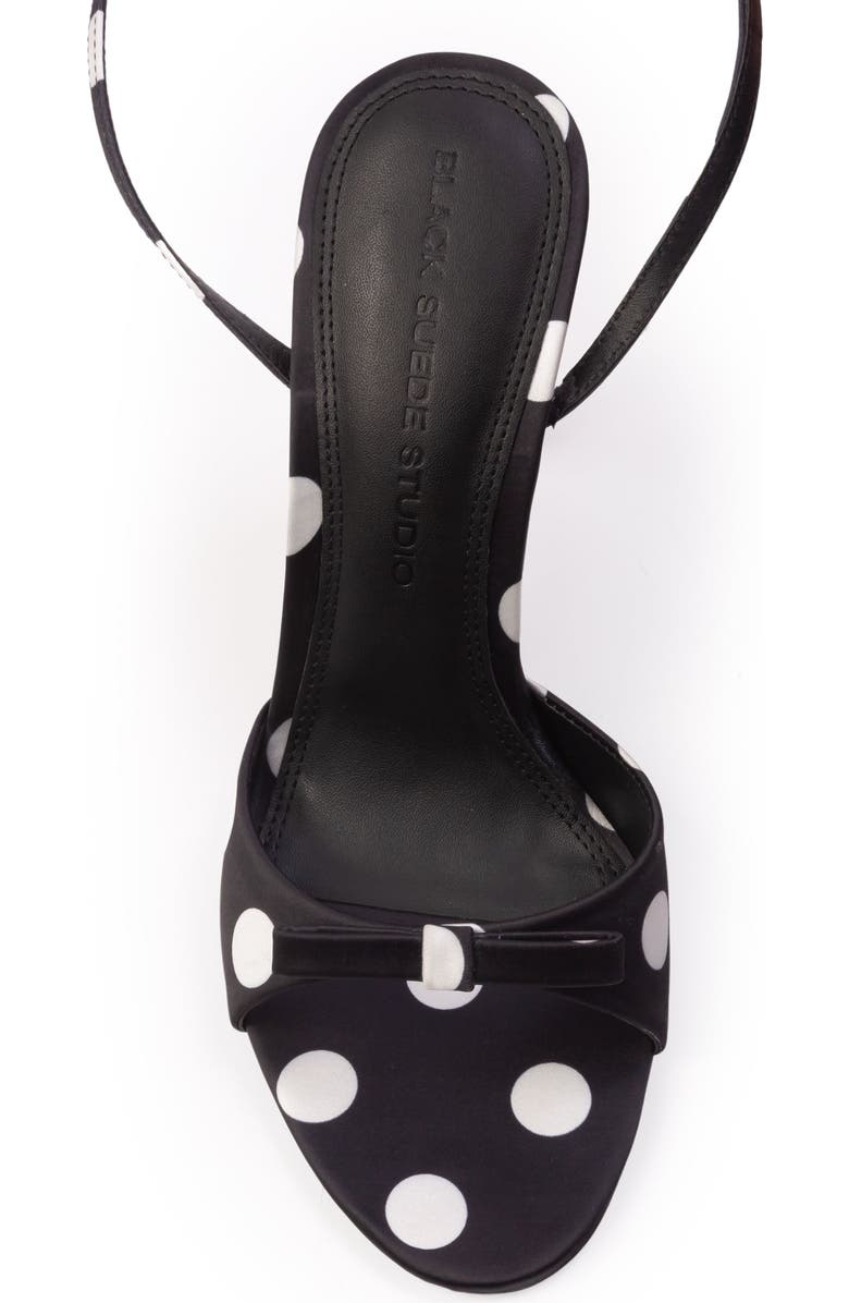 BLACK SUEDE STUDIO Albie 100 Sandal, Alternate, color, Black Polka Dot Satin