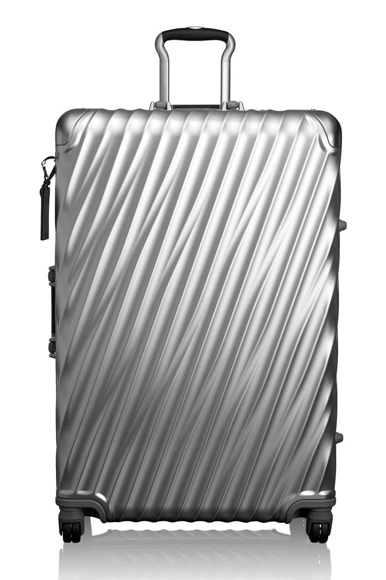 19 Degree Aluminum Large Checked Luggage, Main, color, SILVER