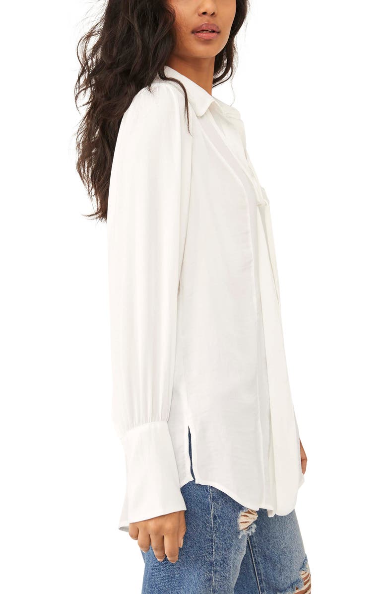 Free People Lala Tie Neck Blouse, Alternate, color, 