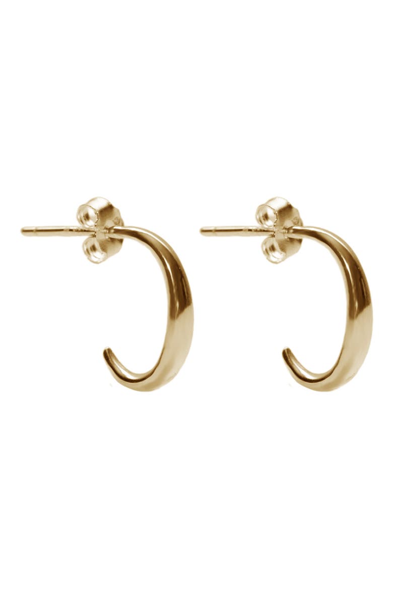 Small Oval J-Hoop Earrings, Main, color, GOLD