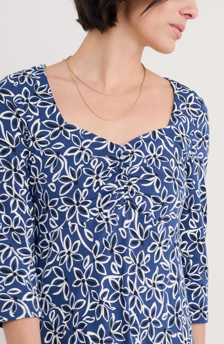 Seasalt Cornwall Secret Cove Print Midi Dress, Alternate, color, Harbour Floral Washed Marine