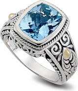 SAMUEL B. 18K Gold & Sterling Silver Emerald Citrine Ring