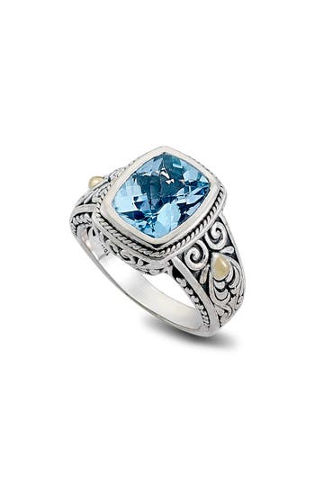 Samuel B. 18k Gold & Sterling Silver Emerald Citrine Ring In Metallic