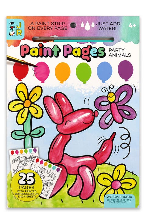 Paint Pages Party Animals Watercolor Book