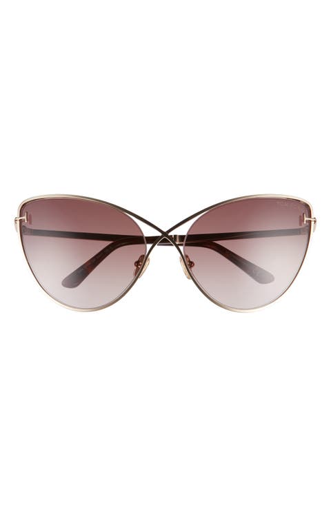 Leila 63mm Oversize Gradient Cat Eye Sunglasses