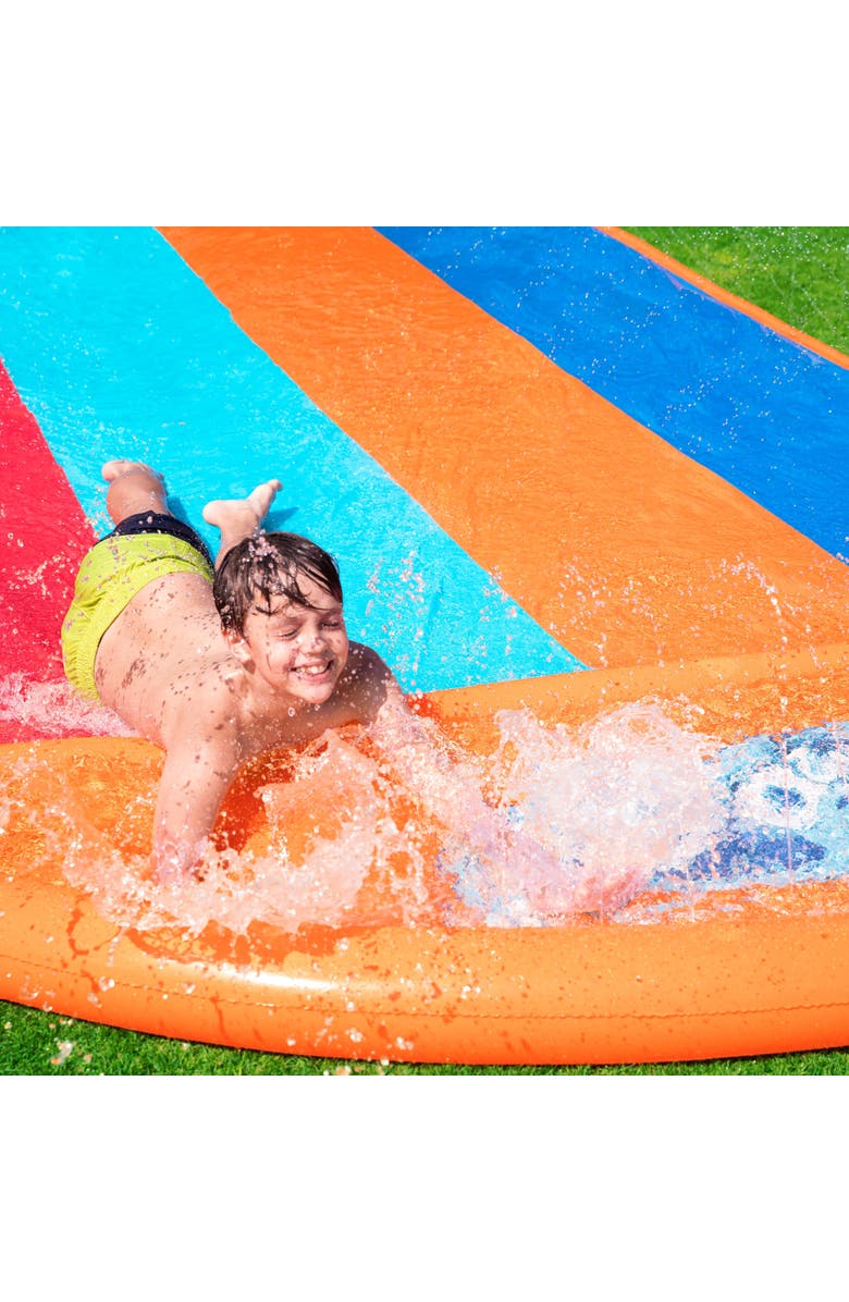 H2OGO! 16' Quadruple Inflatable Water Slide With Splash Landing, Alternate, color, Multicolored