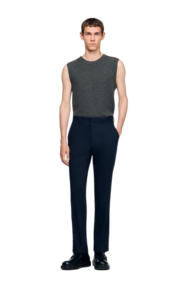 SANDRO Wide-leg suit trousers, Alternate, color, Navy Blue