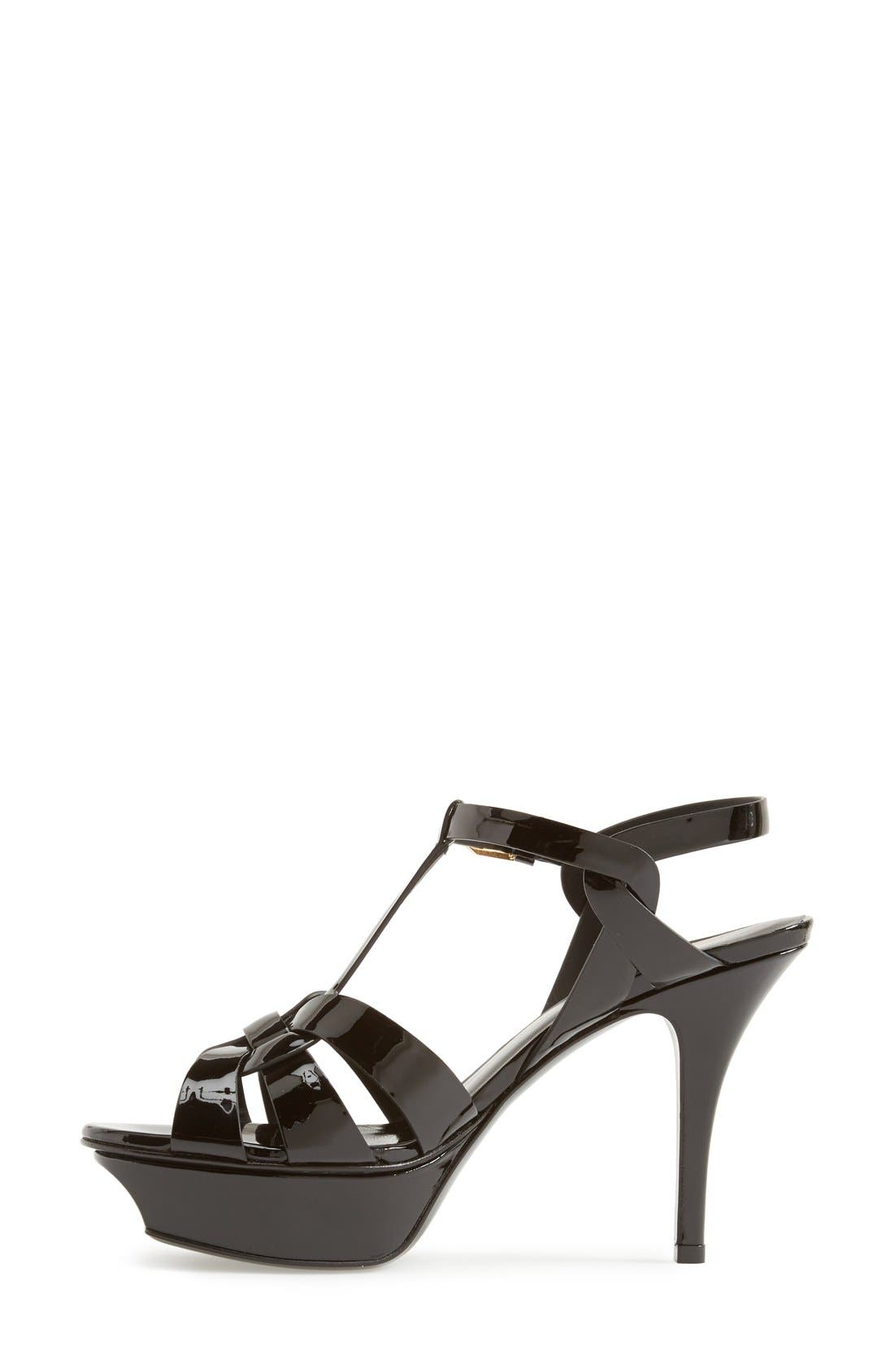 Saint Laurent Tribute T-Strap Platform Sandal, Alternate, color, 