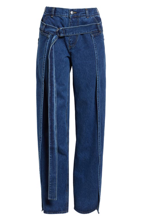 Monse Deconstructed Wide Leg Wrap Jeans In Indigo Denim