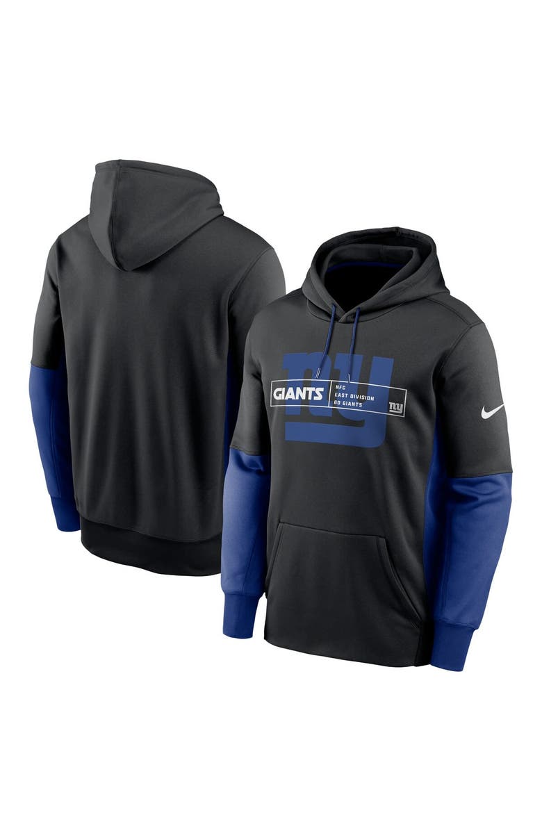 Nike Men's Nike Black New York Giants Color Block Fleece Performance Pullover Hoodie, Main, color,
