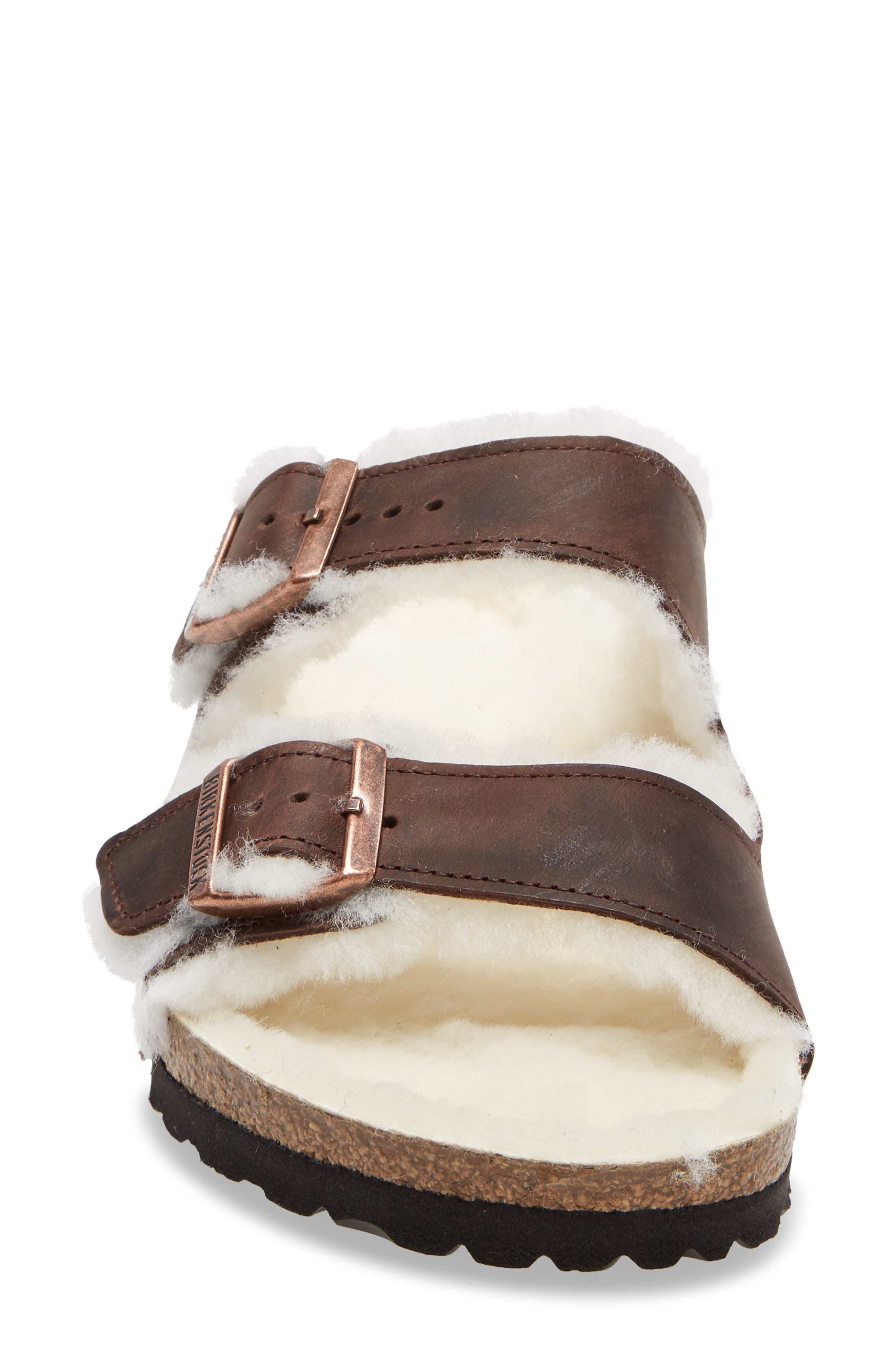 Arizona Genuine Shearling Slide Sandal, Alternate, color, BROWN