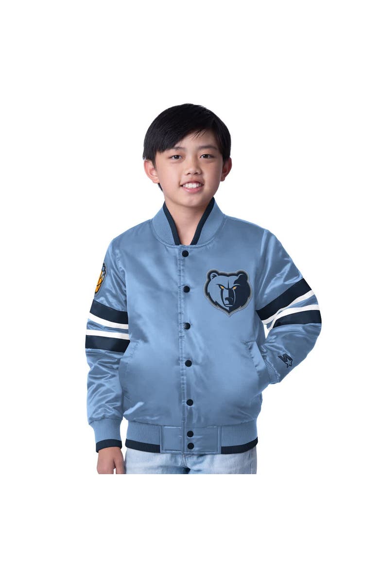 Youth Starter Light Blue Memphis Grizzlies Scout Varsity Full-Snap Jacket, Alternate, color, Light Blue